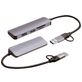 4Smarts 5 in 1 Hub USB-A / USB-C naar USB-A / SD Card Hub 0.2 Meter - Spacegrijs