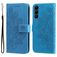 Mobigear Flowers Samsung Galaxy S23 Hoesje Bookcase Portemonnee - Blauw