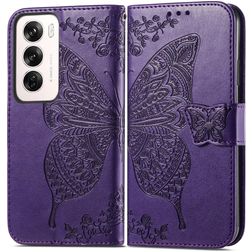 Mobigear Butterfly OPPO Reno 12 Pro Hoesje Bookcase Portemonnee - Paars
