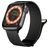 Mobigear Luxury Loop Milanese Apple Watch Bandje Magneetsluiting - 42/41/40/38 mm - Zwart