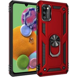 Mobigear Armor Ring Samsung Galaxy A41 Hoesje Hardcase Backcover Shockproof met Ringhouder - Rood