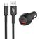 Mobigear Essentials Dual USB / USB-C Autolader USB-C 1 Meter Power Delivery 48W - Zwart
