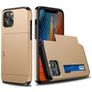 Mobigear Card iPhone 12 Pro Hoesje Hardcase Backcover Shockproof met Pasjeshouder - Goud