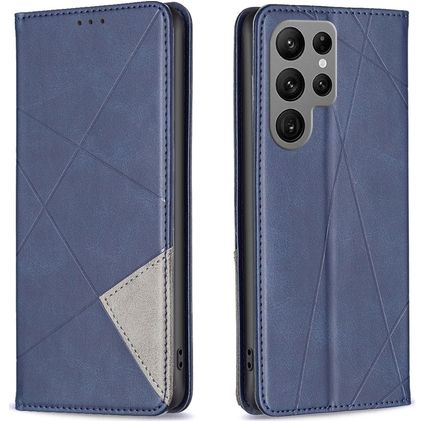 Mobigear Rhombus Slim Samsung Galaxy S25 Ultra Hoesje Bookcase - Blauw