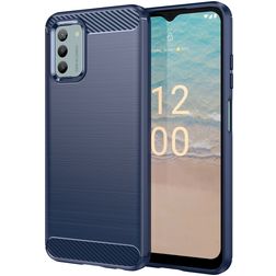 Mobigear Brushed Slim Nokia G42 Hoesje Flexibel TPU Backcover - Blauw