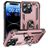 Mobigear Armor Ring iPhone 15 Pro Max Hoesje Hardcase Backcover Shockproof met Ringhouder - Roségoud