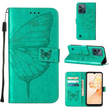 Mobigear Butterfly Realme C31 Hoesje Bookcase Portemonnee - Groen