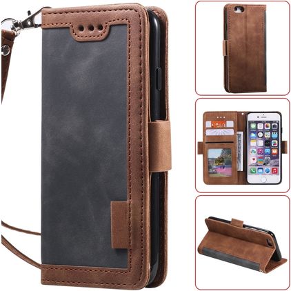 Mobigear Two Tone iPhone SE (2022) Hoesje Bookcase Portemonnee - Grijs