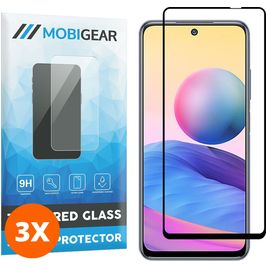 Mobigear Premium Xiaomi Redmi Note 10 5G Glazen Screenprotector - Case Friendly - Zwart (3-Pack)