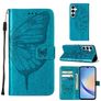 Mobigear Butterfly Samsung Galaxy A35 Hoesje Bookcase Portemonnee - Blauw