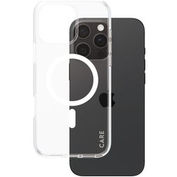 CARE by PanzerGlass Flagship iPhone 16 Pro Max MagSafe Hoesje Hardcase Backcover - Transparant / Wit