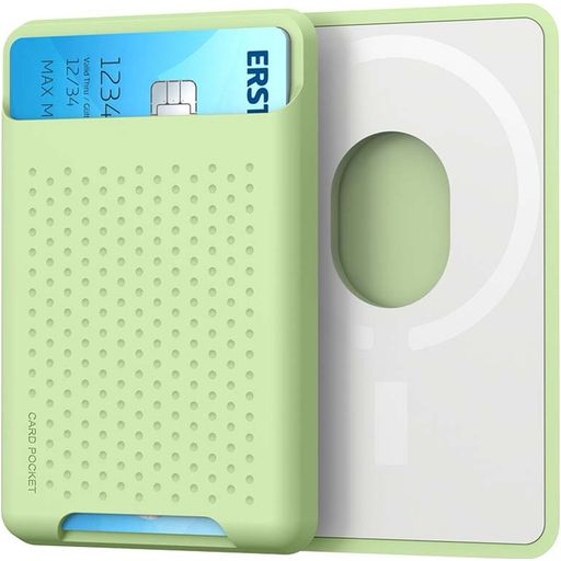 Mobigear Pocket Siliconen Pasjeshouder - 2 Pasjes - MagSafe Compatible - Groen