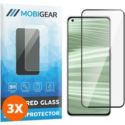 Mobigear Premium Realme GT2 Pro Glazen Screenprotector - Case Friendly - Zwart (3-Pack)