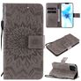 Mobigear Sunflower iPhone 12 Pro Hoesje Bookcase Portemonnee - Grijs