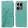 Mobigear Flowers OPPO Find X9 Pro Hoesje Bookcase Portemonnee - Groen