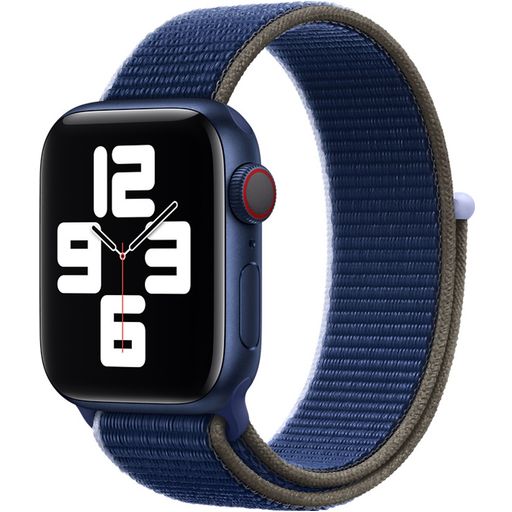 Mobigear Woven Nylon Apple Watch Bandje Klittenbandsluiting - 42/41/40/38 mm - Donkerblauw