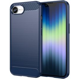 Mobigear Brushed Slim iPhone 16e Hoesje Flexibel TPU Backcover - Blauw
