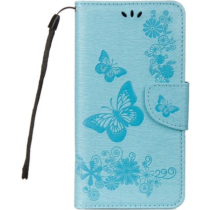Mobigear Butterfly Samsung Galaxy A8 (2018) Hoesje Bookcase Portemonnee - Blauw