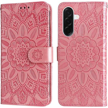 Mobigear Sunflower Samsung Galaxy A37 Hoesje Bookcase Portemonnee - Roségoud