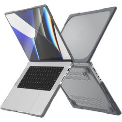 Mobigear Shockproof MacBook Pro 14 Inch (2021-2026) Hoes Hardshell Laptopcover MacBook Case - Grijs - Model A2442 / A2779 / A2918 / A2992 / A3401 / A3112 / A3434 / A3427 / A3426