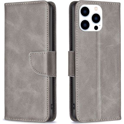 Mobigear Excellent iPhone 16 Pro Max Hoesje Bookcase Portemonnee - Grijs
