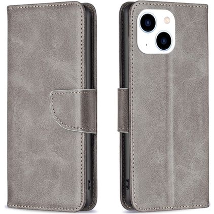 Mobigear Excellent iPhone 15 Hoesje Bookcase Portemonnee - Grijs