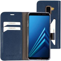 Mobiparts Classic Wallet Samsung Galaxy A8 (2018) Hoesje Bookcase Portemonnee - Blauw