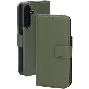 Mobiparts Samsung Galaxy A35 Hoesje Echt Leer Bookcase Portemonnee - Groen