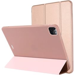 Mobigear Tri-Fold Gel iPad Pro 12.9 Inch (2022) Hoes TPU,Kunstleer Bookcase - Roségoud