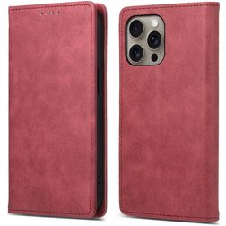 Mobigear Wallet iPhone 16 Pro Max Hoesje Bookcase Portemonnee - Rood