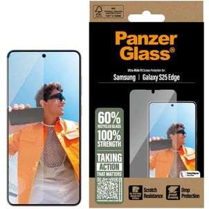 PanzerGlass Ultra-Wide Fit Samsung Galaxy S25 Edge Glazen Screenprotector - Case Friendly