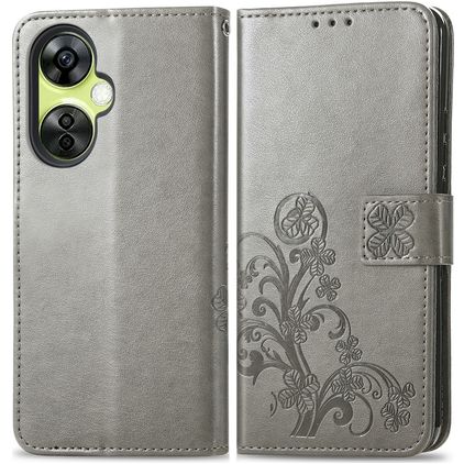 Mobigear Clover OnePlus Nord CE 3 Lite 5G Hoesje Bookcase Portemonnee - Grijs