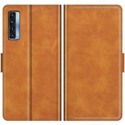 Mobigear Slim Magnet TCL 20L Hoesje Bookcase Portemonnee - Cognac