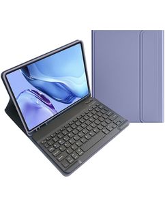Mobigear Keys iPad Air 11 Inch (2025) Hoes QWERTY Bluetooth Toetsenbord Bookcase + Stylus Houder - Paars
