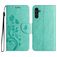Mobigear Flowers Samsung Galaxy A36 Hoesje Bookcase Portemonnee - Groen