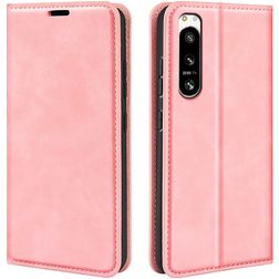 Mobigear Retro Slim Sony Xperia 5 IV Hoesje Bookcase Portemonnee - Roze