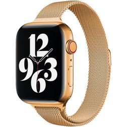 Mobigear Slim Loop Milanese Apple Watch Bandje Magneetsluiting - 42/41/40/38 mm - Goud