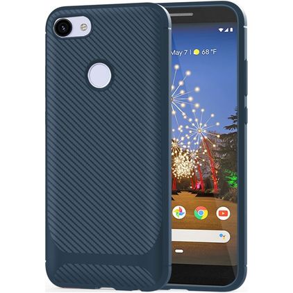 Mobigear Racing Motorola Moto E6 Play Hoesje Flexibel TPU Backcover - Blauw