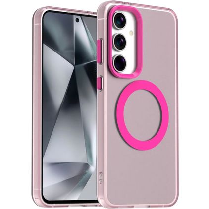 Mobigear Shockproof Samsung Galaxy S24 FE MagSafe Hoesje Hardcase Backcover - Roze