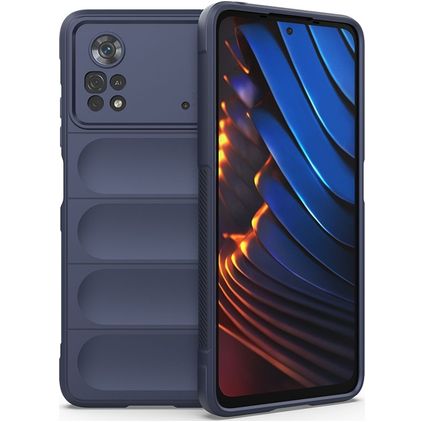 Mobigear Bumpy POCO X4 Pro 5G Hoesje Flexibel TPU Backcover - Donkerblauw