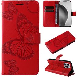 Mobigear Butterfly iPhone 16 Pro Max Hoesje Bookcase Portemonnee - Rood