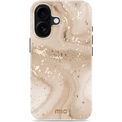 MIO iPhone 16 MagSafe Hoesje Hardcase Backcover - Gold Marble