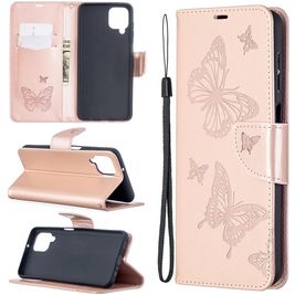 Mobigear Butterfly Bookcase Case Rose Gold Samsung Galaxy A12