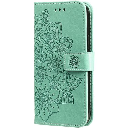 Mobigear Flowers POCO F4 Hoesje Bookcase Portemonnee - Groen