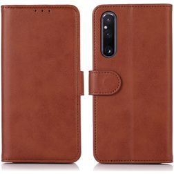 Mobigear Wallet Sony Xperia 1 V Hoesje Bookcase Portemonnee - Bruin