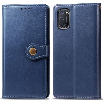 Mobigear Snap Button OPPO A52 Hoesje Bookcase Portemonnee - Blauw