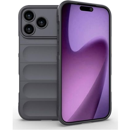 Mobigear Bumpy iPhone 18 Pro Max Hoesje Flexibel TPU Backcover - Dark Grey