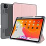 Mutural Tri-Fold Tough iPad Pro 11 Inch (2021) Hoes Bookcase + Stylus Houder - Zwart / Roségoud