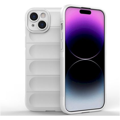 Mobigear Bumpy iPhone 15 Plus Hoesje Flexibel TPU Backcover - Wit