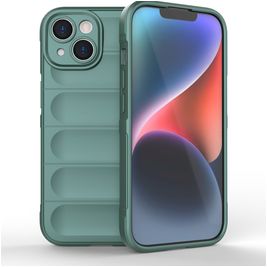 Mobigear Bumpy iPhone 15 Hoesje Flexibel TPU Backcover - Groen